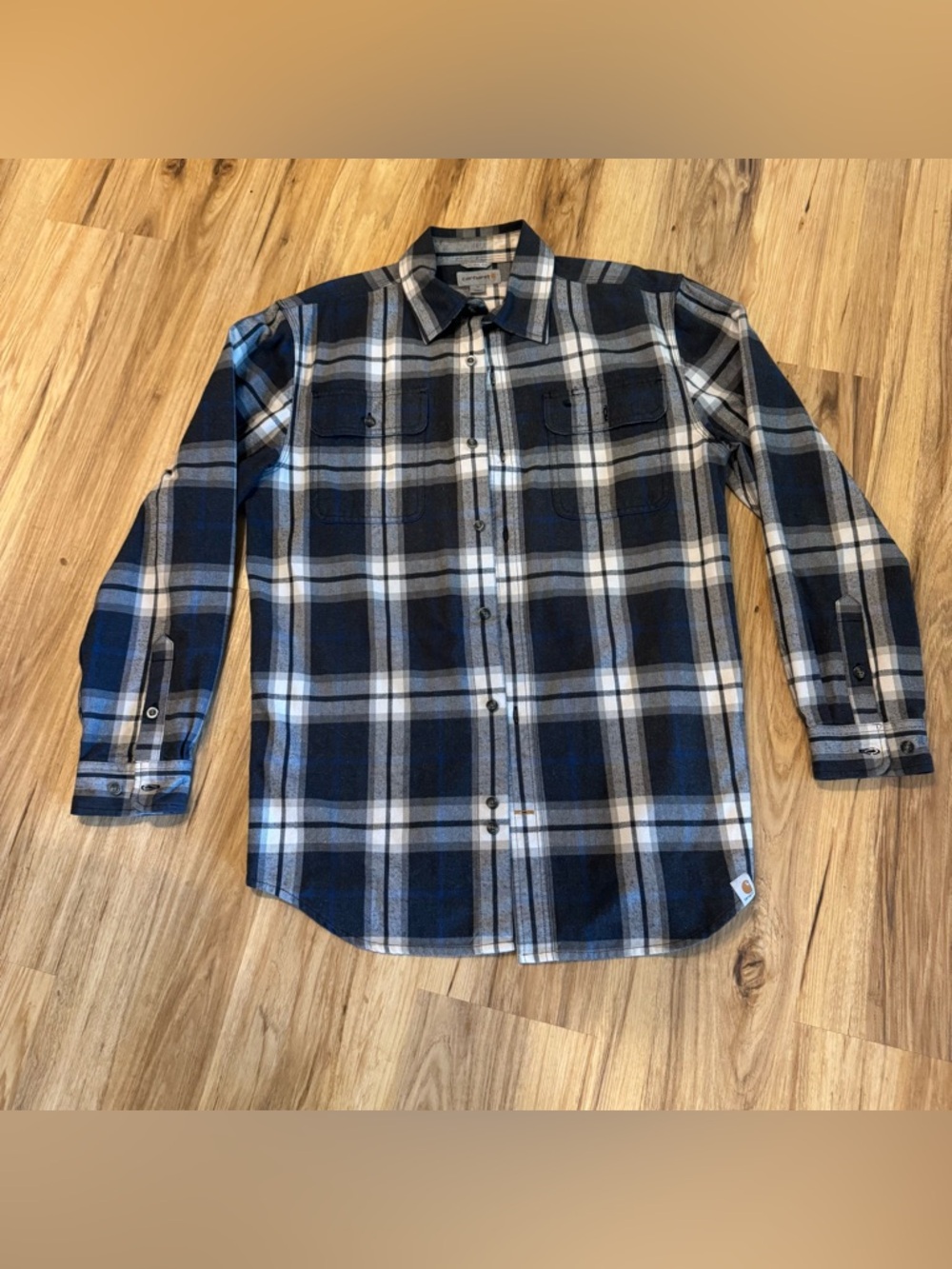 Carhartt Original Fit Plaid Heavy Button Up Flannel Shirt Mens Medium Lumberjack